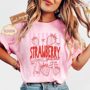 Comfort Colors® Strawberry Festival Shirt, Retro 1968 Berry Good Time Flower Tee, Summer Fruit Strawberry Graphic Tee, Gift for Berry Lovers image 2