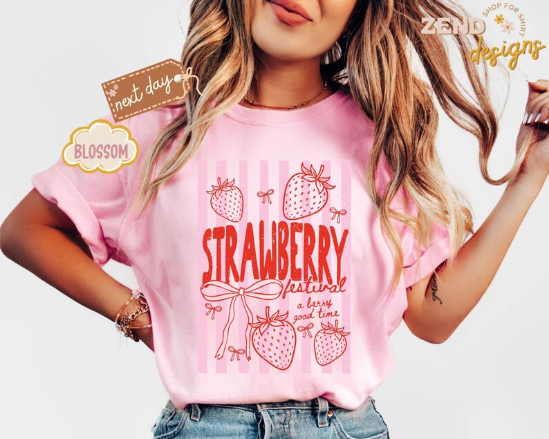 Comfort Colors® Strawberry Festival Shirt, Retro 1968 Berry Good Time Flower Tee, Summer Fruit Strawberry Graphic Tee, Gift for Berry Lovers image 2