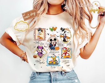 Comfort Colors® Mickey and Friends Signatures Shirt, Halloween Gift, Disneyland Pumpkin Shirt, Disney Halloween Shirt, Halloween Party 2025