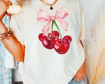 Comfort Colors® Vintage Cherry Shirt, Cherry Tee, Fruit tshirt, Summer Shirt, Food Lover Gift, Foodie, Cherry Lover Gift, Retro Cherry Shirt
