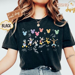 Comfort Colors® Retro Disney Mickey and Friends Signatures, Disney Vacation Shirt, Magic Kingdom Shirt, Disneyland Tee, Disneyworld Shirt image 6