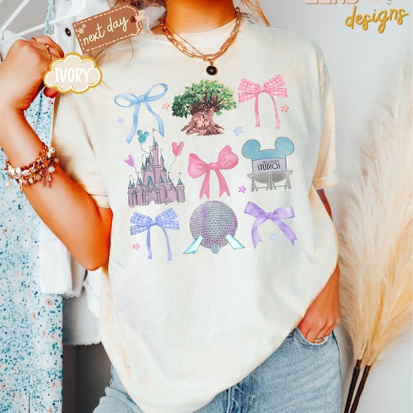 Comfort Color Disney Coquette Shirt, Walt Disney World Coquette Shirt, Disney Castle Shirt, Hollywood Studios Shirt