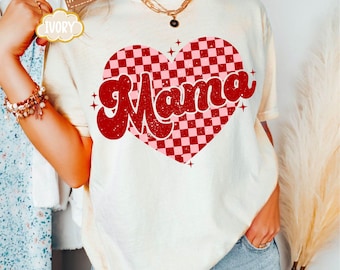 Comfort Colors® Mama Heart Shirt, Mother's Day Shirt,Mama Tee,Mom Gift,New Mom Gift, Grandma Gift,Mother Days,Baby Shower Gift for Expecting
