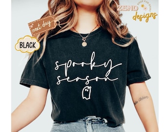 Comfort Colors® Cute Spooky Season T-Shirt, Halloween Tee, Womens Halloween Shirt, Cute Fall Shirt, Gift for Halloween, Spooky Season Shirt