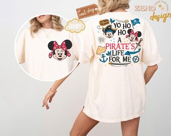 Comfort kleuren Disney Pirate Cruise shirt, Mickey en Minnie Mouse piratenshirt, Yo Ho Ho Pirate's Life For Me shirt, Disney paar reis shirt