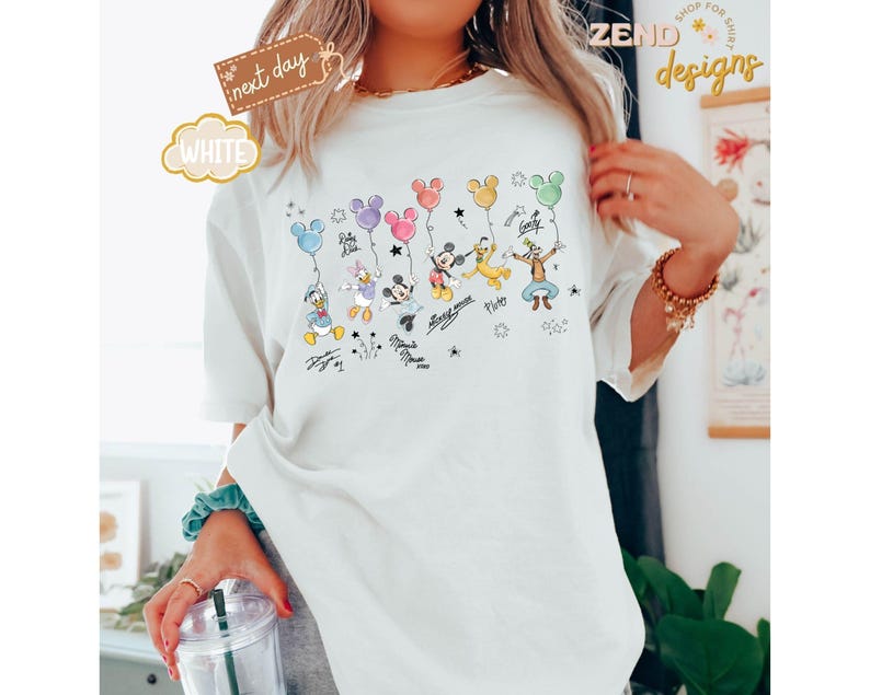 Comfort Colors® Retro Disney Mickey and Friends Signatures, Disney Vacation Shirt, Magic Kingdom Shirt, Disneyland Tee, Disneyworld Shirt image 5