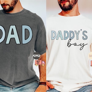 Comfort Colors Daddy & Daddy&#39;s Boy College Matching Shirts, Dad Shirt, First Time Dad Shirt, Fathers Day Shirt,Gift for Husband,Cool Dad Tee