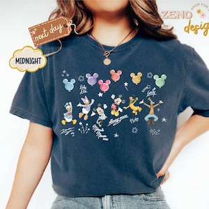 Comfort Colors® Retro Disney Mickey and Friends Signatures, Disney Vacation Shirt, Magic Kingdom Shirt, Disneyland Tee, Disneyworld Shirt image 8