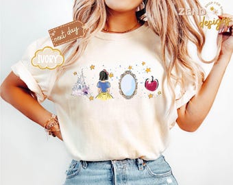Comfort Colors® Watercolor Disney Snow White Princess Shirt, Disney Girls Trip Shirt, Disney Princess Shirt, Magic Kingdom Princess Vacation