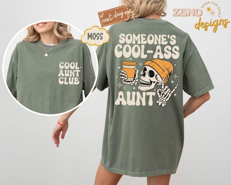 Comfort Colors® iemands coole kont tante shirt, cool tante clubshirt, Moederdagcadeau voor tante, tante shirt, tante cadeau, zus cadeaus afbeelding 9