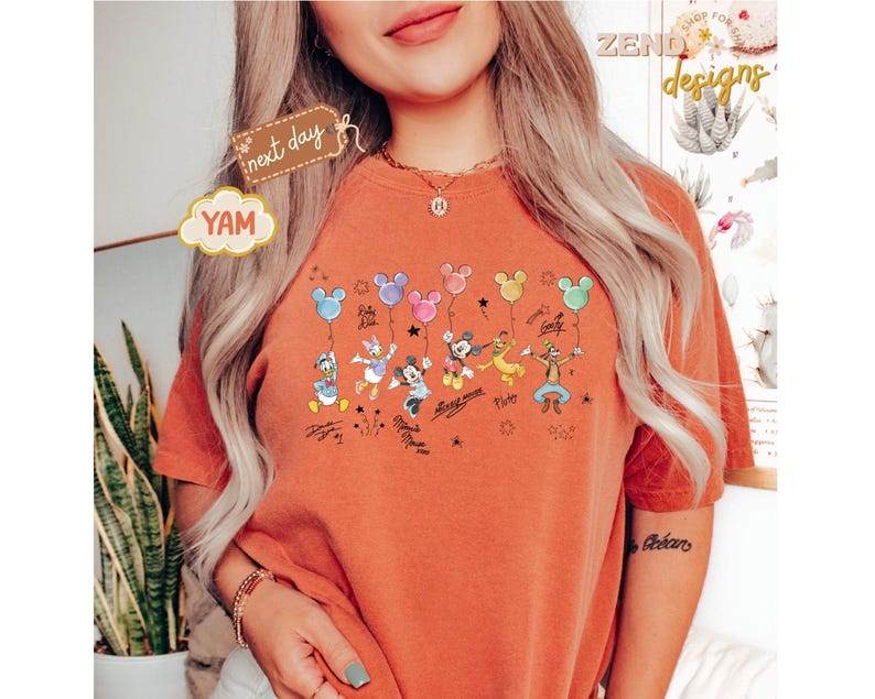 Comfort Colors® Retro Disney Mickey and Friends Signatures, Disney Vacation Shirt, Magic Kingdom Shirt, Disneyland Tee, Disneyworld Shirt image 13
