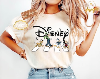 Comfort Colors® Disney Mickey & Friends Crossing the Road Shirt, Retro Mickey Shirt, Disneyworld Shirt,Vintage Goofy Pluto Donald Mickey Tee
