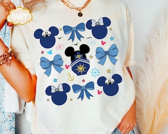 Comfort Colors® Mickey Cruise T-Shirt, Disney Cruise Shirt, Coquette Bow Mickey Shirt, Coquette Cruise Shirt, Family Trip Shirt, Disney Gift