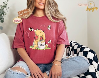 Comfort Colors® Pooh Bear T-Shirt, Winnie The Pooh Shirt, Disney Trip Shirt, Pooh Bear Shirt, Eating Honey Shirts, Disneyland Shirt, Gift