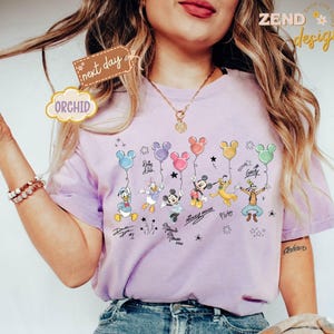 Comfort Colors® Retro Disney Mickey and Friends Signatures, Disney Vacation Shirt, Magic Kingdom Shirt, Disneyland Tee, Disneyworld Shirt image 7