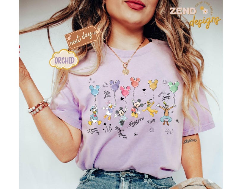 Comfort Colors® Retro Disney Mickey and Friends Signatures, Disney Vacation Shirt, Magic Kingdom Shirt, Disneyland Tee, Disneyworld Shirt image 7