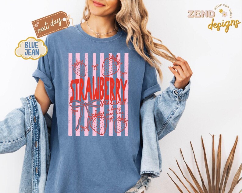 Comfort Colors® Strawberry Festival Shirt, Retro 1968 Berry Good Time Flower Tee, Summer Fruit Strawberry Graphic Tee, Gift for Berry Lovers image 5