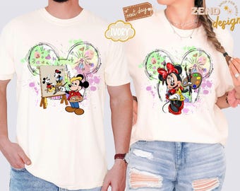 Comfort Colors Disney Epcot Art Festival Shirt, Figment Painter Sweatshirt, Mickey And Mouse Artist T-Shirt, Walt Disneyworld Painter Tee