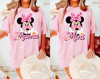 Komfort Farben Disney Minnie Mama Mini Shirt, Disney Mama und Mini Shirt, Disney Familie Passendes T-Shirt, Mini Maus Mama T-Shirt, Muttertagsshirt