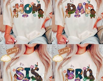 Comfort Colors® Custom Princess Moana Family T-Shirt, Disney Moana Mom Dad Shirt, Maui Sweatshirt, Hei Hei and Pua Tee,Disneyland Trip Shirt