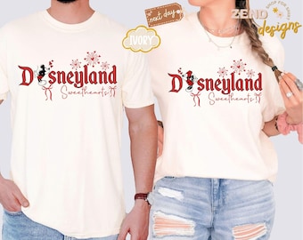 Camiseta Comfort Colors® Disneyland Mickey y Minnie para San Valentín, camiseta Disney Romance, camiseta Love, camiseta Disney Sweethearts