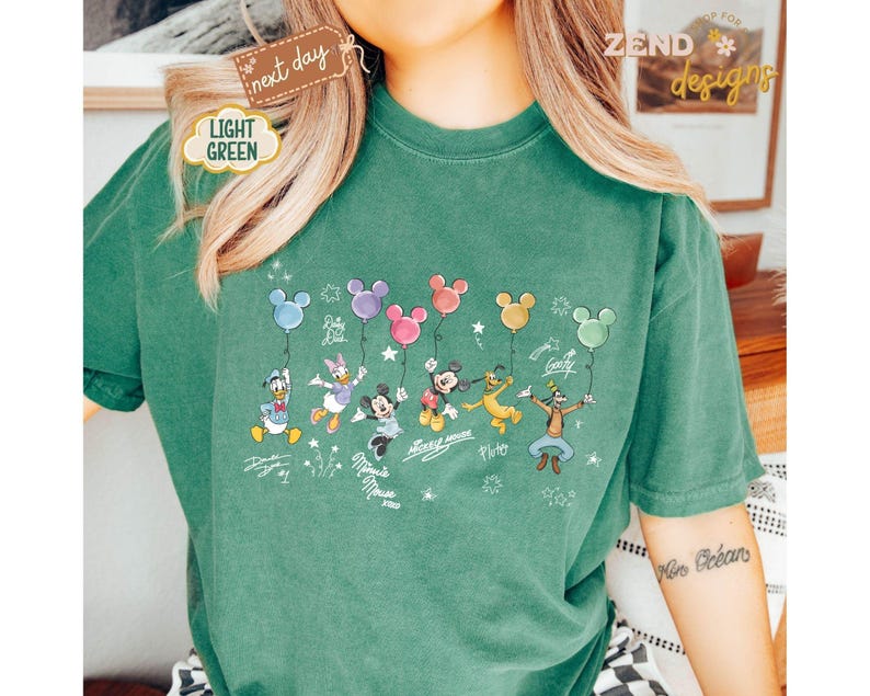 Comfort Colors® Retro Disney Mickey and Friends Signatures, Disney Vacation Shirt, Magic Kingdom Shirt, Disneyland Tee, Disneyworld Shirt image 9