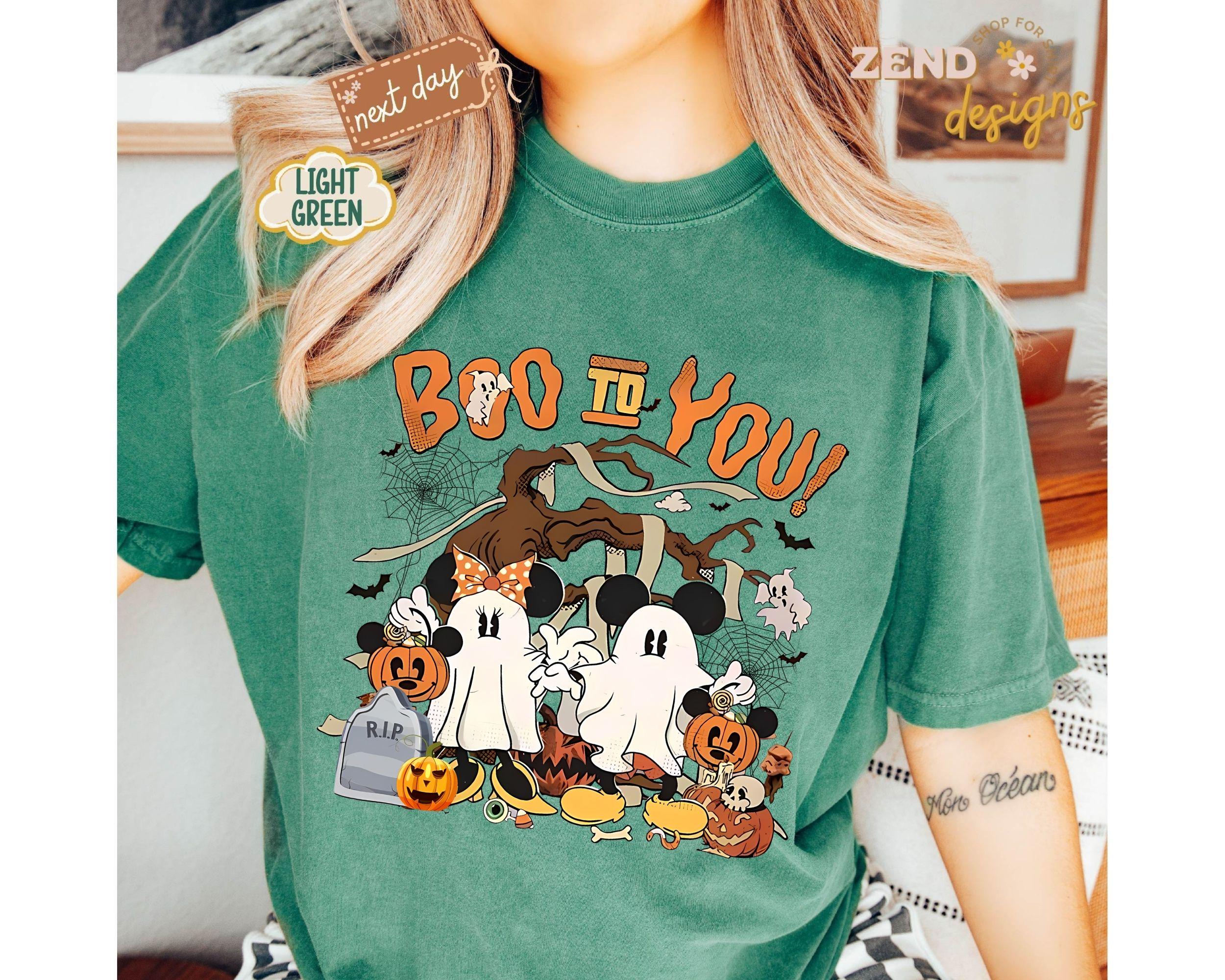 Comfort Colors® Boo to You Mickey Minnie Ghost Pumpkin Shirt