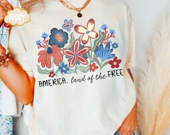 Camiseta Comfort Colors® Retro con la Estatua de la Libertad para el 4 de julio, Camiseta de Estados Unidos, Camiseta del 4 de julio para regalar, Camiseta con la bandera de Estados Unidos, Camiseta para niña americana