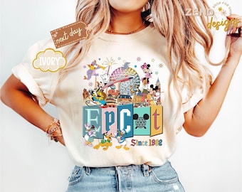 Comfort Colors® Mickey & Friends Epcot Center Since 1982 Shirt, Disney Epcot World Tour Tee,Epcot Travel Around The World,Disney Family Trip