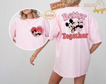 Camiseta Comfort Colors® Disney Lover Mickey y Minnie, Camiseta personalizada para parejas, Camiseta de San Valentín, Camiseta Disney para parejas, Camiseta a juego Disney
