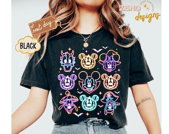 Comfort Colors® Mickey & Friends Geist Disney Halloween Shirt, Mickey's Not So Scary Halloween Party 2025, Neon Disney Shirt, Disneyland T-Shirt