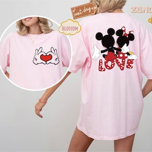 Comfort Colors® Mickey And Minnie Couple Shirt, Disney Valentine Day Shirt, Mouse Couples Shirt, Mickey Shirt, Minnie Shirt, Disney Matching