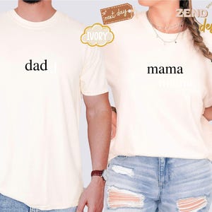 Comfort Colors® Mama and Dad T-Shirt, Matching Mom and Dad Shirts, Best Mom Ever, Best Dad Ever, Custom Mom Gift, Personalized Dad Tshirt