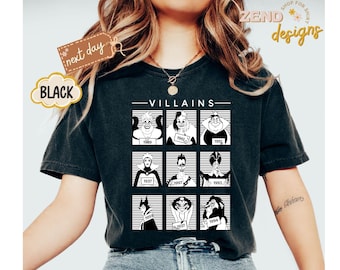 Camiseta Comfort Colors® Vintage Disney Villains para Halloween, Camiseta Good to be Bad, Villanos Disney, Camiseta de Úrsula, Camiseta de la Reina Malvada, Camiseta de Cruella