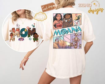 Comfort Colors® Disney Moana Mom Dad Shirt,Princess Moana Family Matching T-Shirt,Maui Shirt,Hei Hei and Pua Mama Dada Tee,Family Trip Shirt