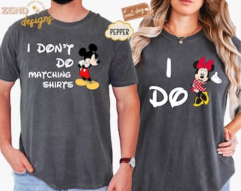 Comfort Colors® Disney Mickey en Minnie-shirt, I Don't Do bijpassende shirts T-shirt, bijpassende shirt Disney koppel, Valentijnsdag-T-shirt