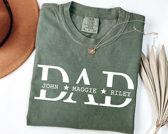 Comfort Colors® Custom Dad Shirt with Kids Names, Dad T-Shirt, Personalized Dad Shirt, Father's Day Shirt, New Dad Shirt, Daddy Shirt