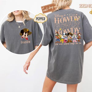 Comfort Colors® Mickey Minnie Howdy Shirt, Disney Western Family T-Shirt, WDW Family Trip 2025 Tee, Western Style Shirt, Family Matching Tee