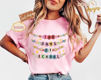 Comfort Colors® 100 Days Of School Bracelet Shirt, Retro 100 Days Of School Shirt, Teacher Gifts, Funny Cute Teacher Student Shirt