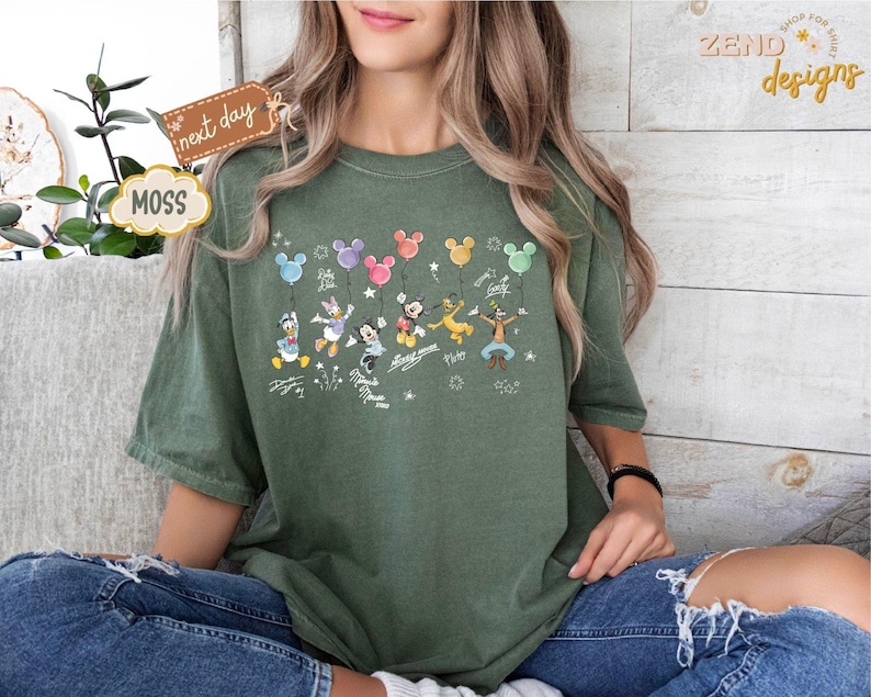 Comfort Colors® Retro Disney Mickey and Friends Signatures, Disney Vacation Shirt, Magic Kingdom Shirt, Disneyland Tee, Disneyworld Shirt image 11