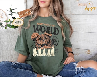 Comfort Colors® Haunt around the world Shirt, Disney Epcot Halloween Shirt, Mickey und Friends Shirt, es ist wirklich nicht so beängstigend, Halloween Shirt