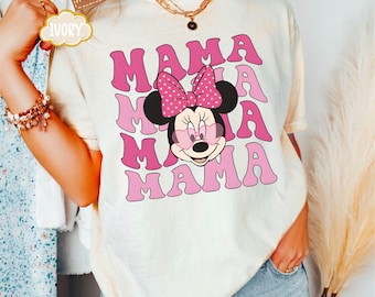 Camiseta Comfort Colors Disney Mamá, Camiseta Minnie Disney Mamá, Camiseta Minnie Mamá, Camiseta Disney Mamá Cumpleaños, Camiseta Disney Viaje Familiar, Regalo Mamá Papá