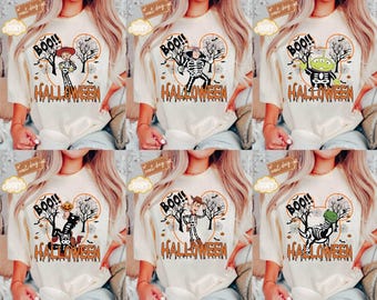 Camiseta de Halloween de Disney de Comfort Colors®, Camiseta de Halloween de esqueleto de Toy Story, Camiseta de Halloween, Personajes de Mickey y sus amigos de Disney para Halloween