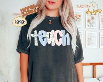 Camiseta Comfort Colors® con estampado floral para profesoras, lindo regalo para profesoras, camiseta floral de primavera para profesoras, regalo para profesoras, camiseta de enseñanza, regalo de agradecimiento para profesoras