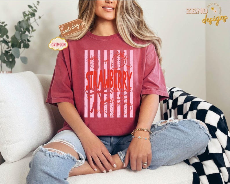 Comfort Colors® Strawberry Festival Shirt, Retro 1968 Berry Good Time Flower Tee, Summer Fruit Strawberry Graphic Tee, Gift for Berry Lovers image 13