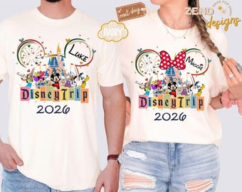 Comfort Colors® custom Disney familievakantie shirts 2026, Disney familie-uitje shirt, Disney-reis bijpassende shirt, Disneyland Family Squad T-shirt