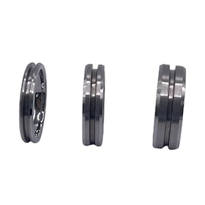 Brushed Tungsten Thin line 1.5mm channel 4mm, 6mm, 8mm total width ring core