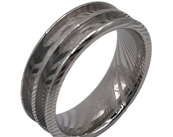 Damascus Double channel ring core