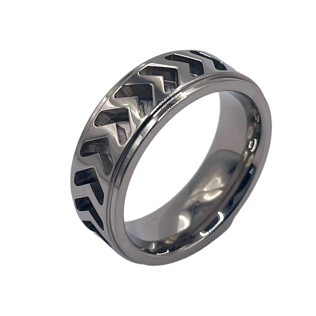 Arrow Inlay Pattern Channel Titanium Ring Core - Etsy
