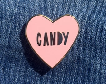 Candy Heart - 1" hard enamel pin - I love candy - SKU PIN-711